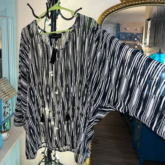 Lane Bryant Sheer Dolman Sleeve Top Sz 18/20 - Picture 2 of 5